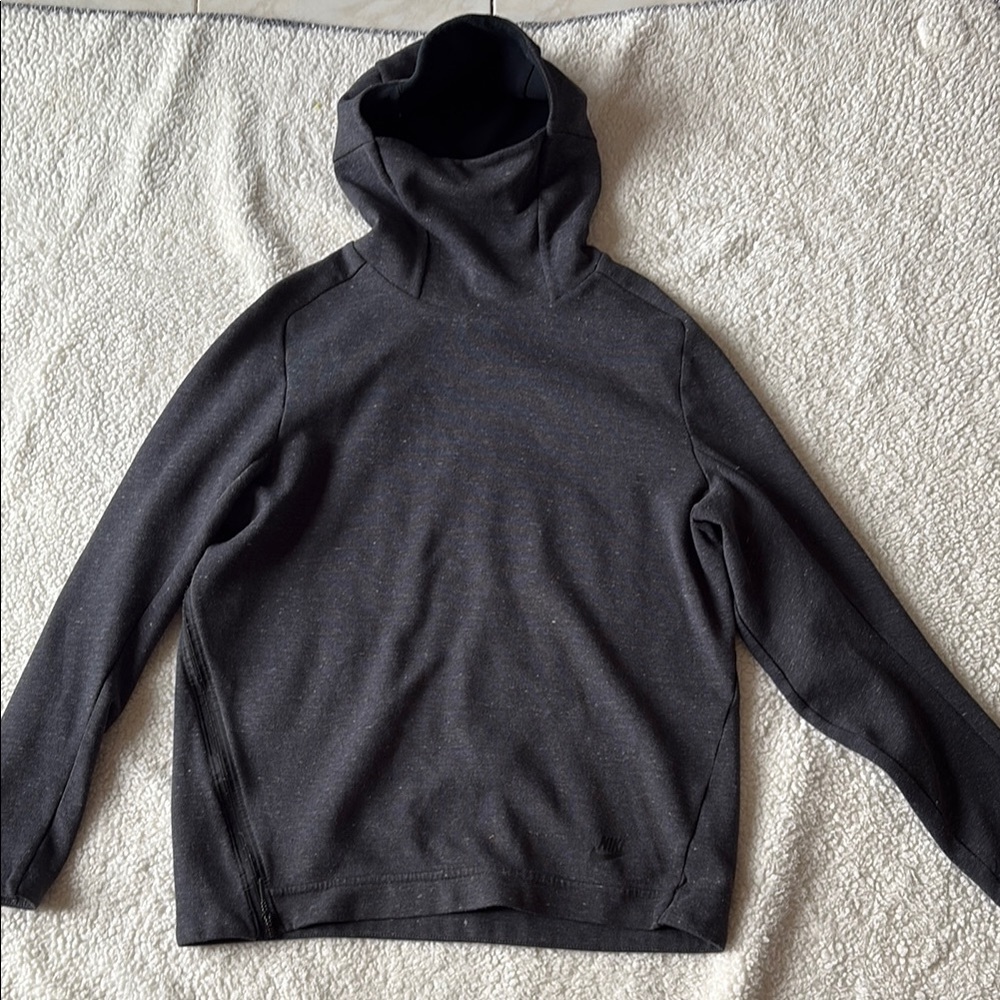 Nike Black and Gray Hoodie with face covering hood